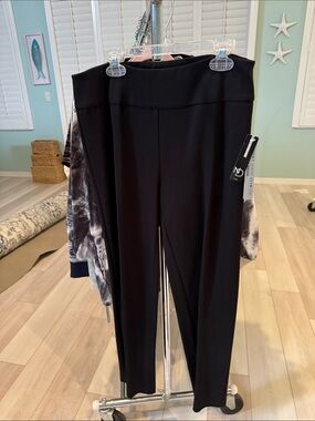 new directions Black Ponte Pull-On Straight-Leg Pants